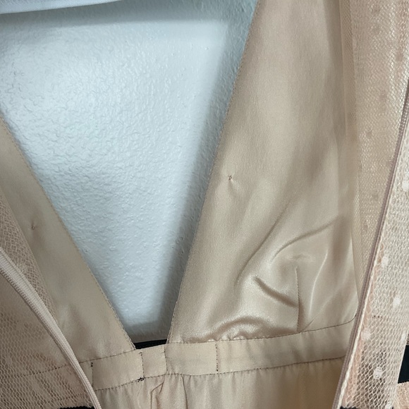 RED Valentino Bow Embellished Pleated Point D'Esprit Blush Colored Dress - Picture 9 of 10